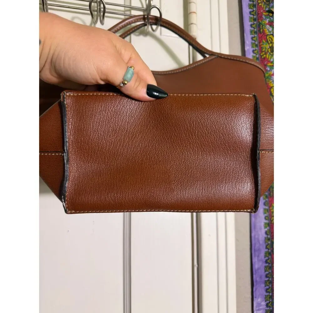 Vintage Mondani New York Cognac Leather Hobo Handbag